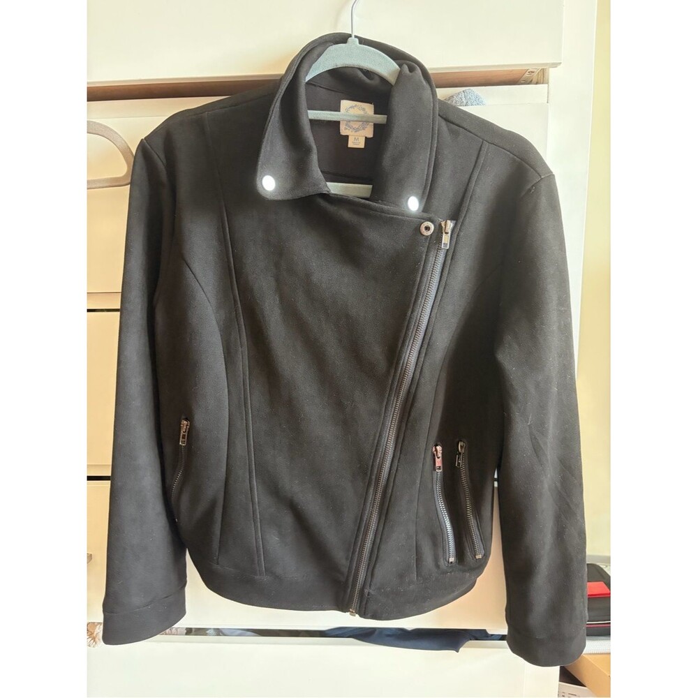 Women's Asymmetric Zip Jacket -Black